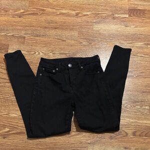 American Eagle Outfitters Black stretch curvy high rise jegging 6 long